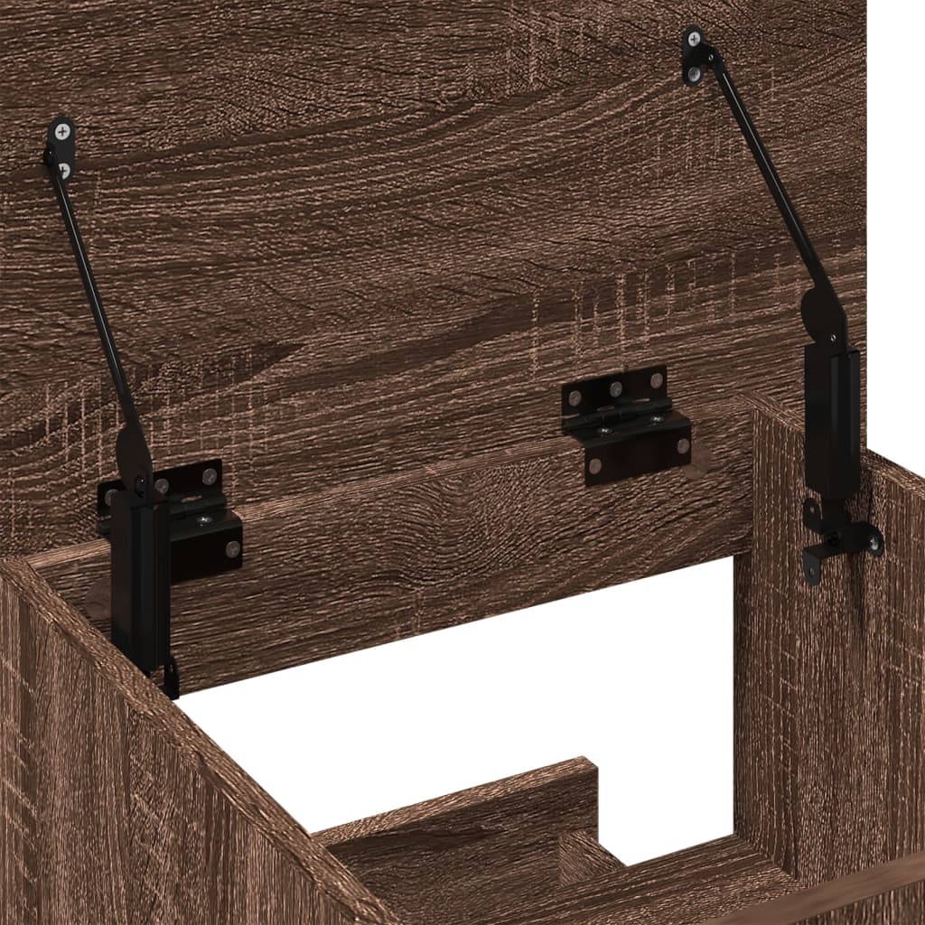 Lectern with Wheels & Drawer Brown Oak 55x55x107 cm Engineered Wood